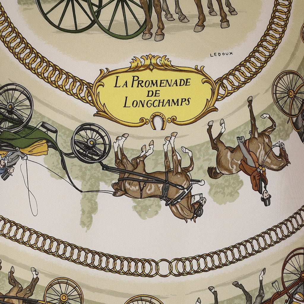 Hermès La Promenade de Longchamp Vintage Silk Scarf