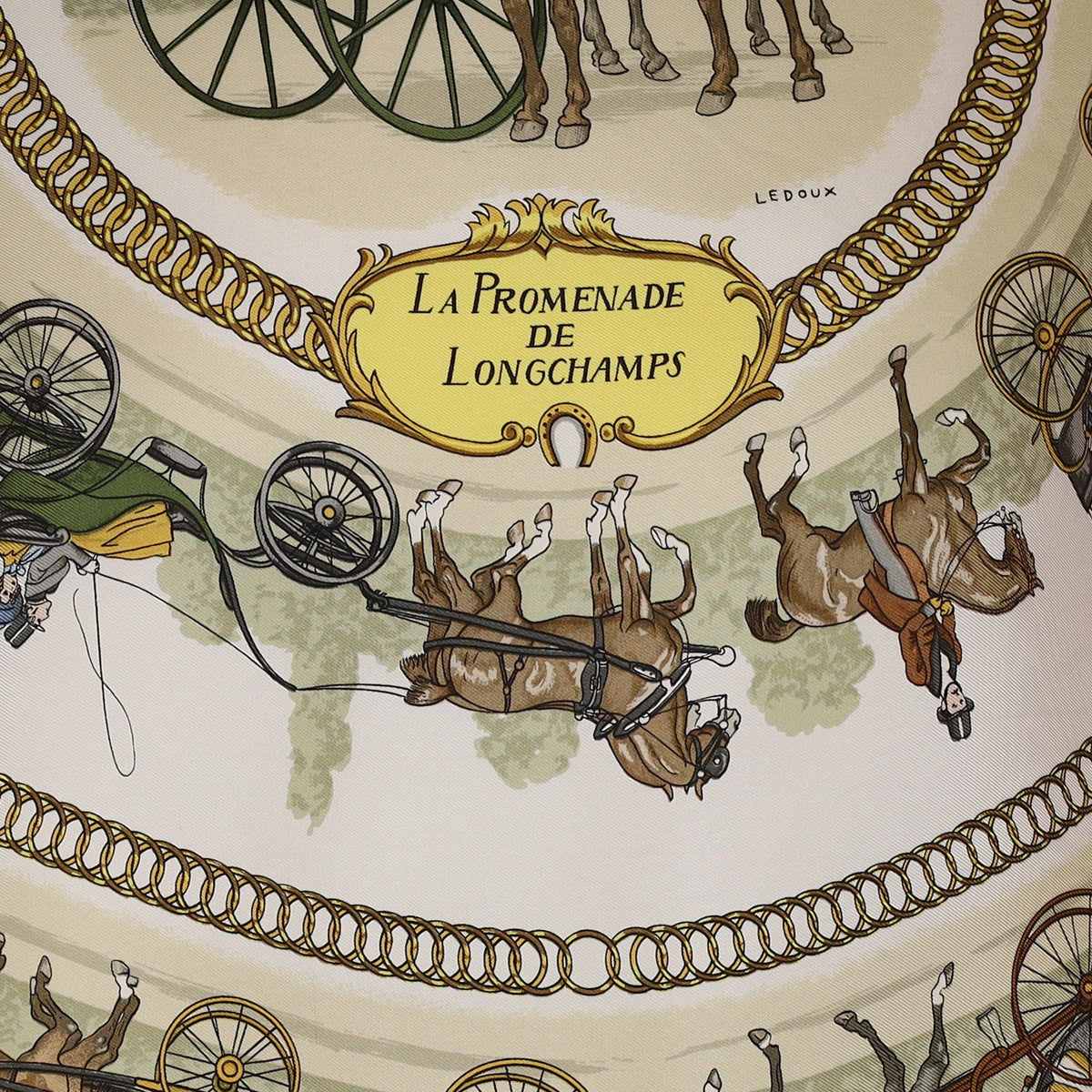 Hermès La Promenade de Longchamp Vintage Silk Scarf