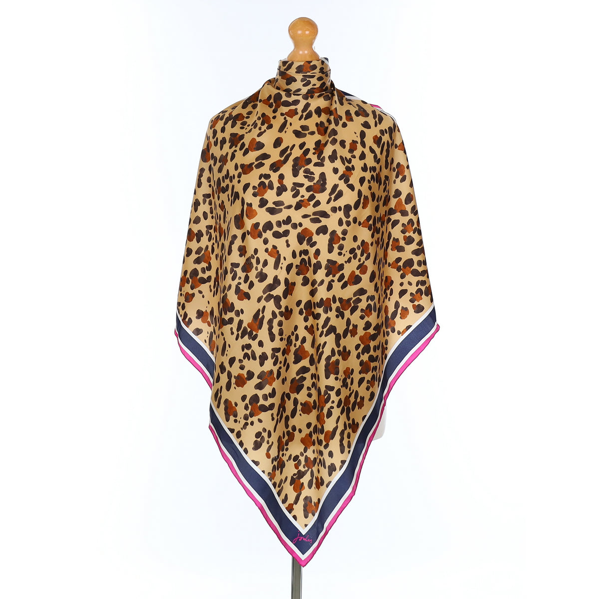 Pristine Joules Leopard Print Silk Scarf