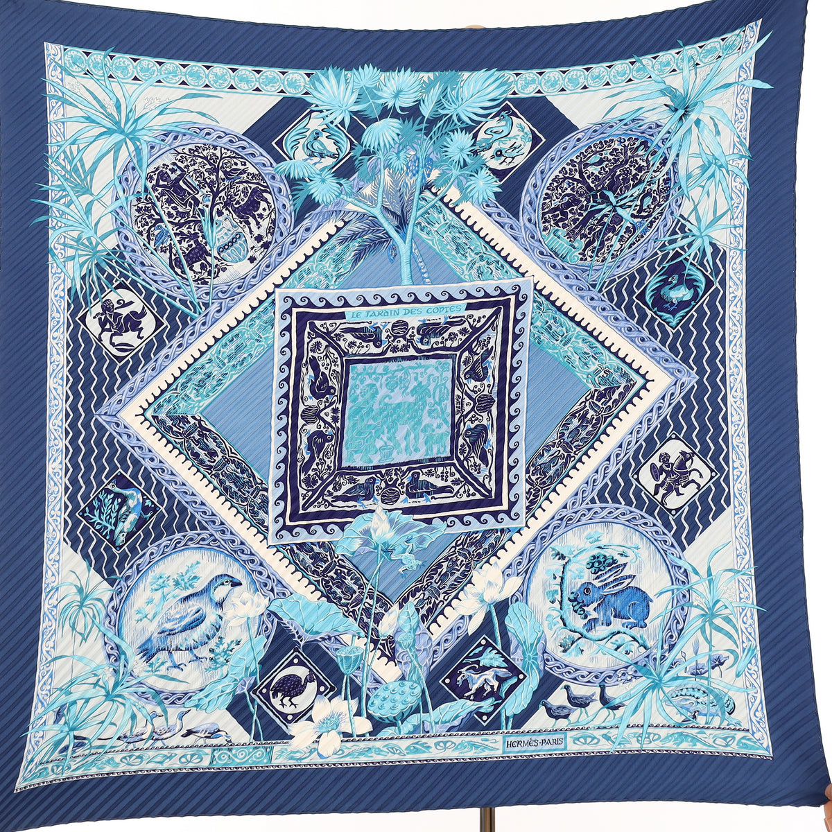 Hermès Le Jardin des Coptes Silk Plissé Scarf