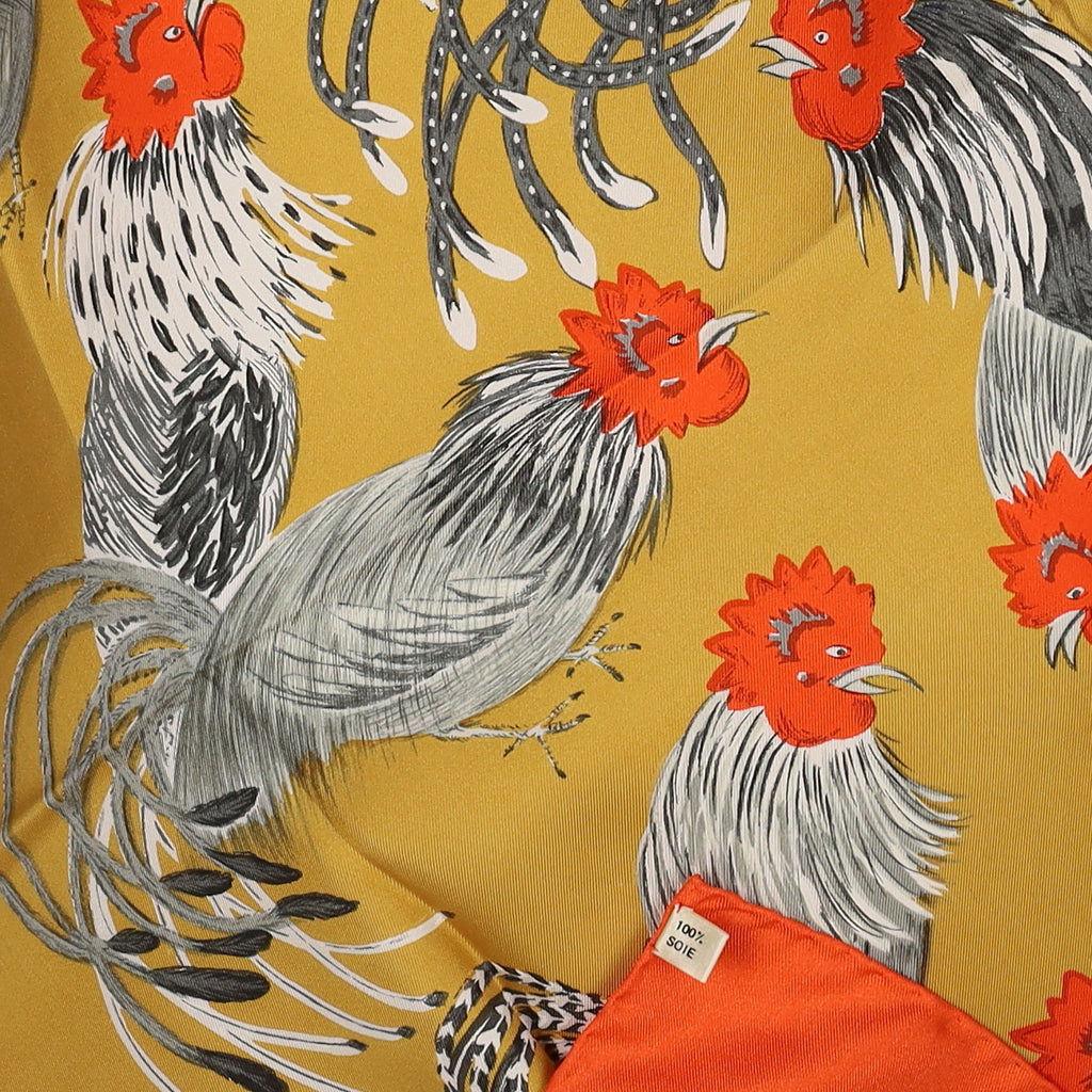 Brand New Boxed Hermès Les (Jeunes) Coqs Silk Scarf Rare