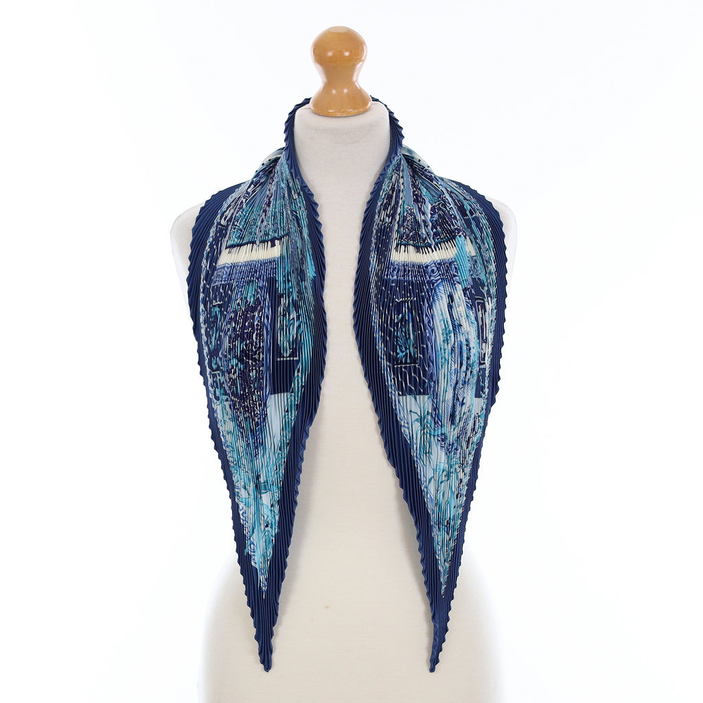 Hermès Le Jardin des Coptes Silk Plissé Scarf