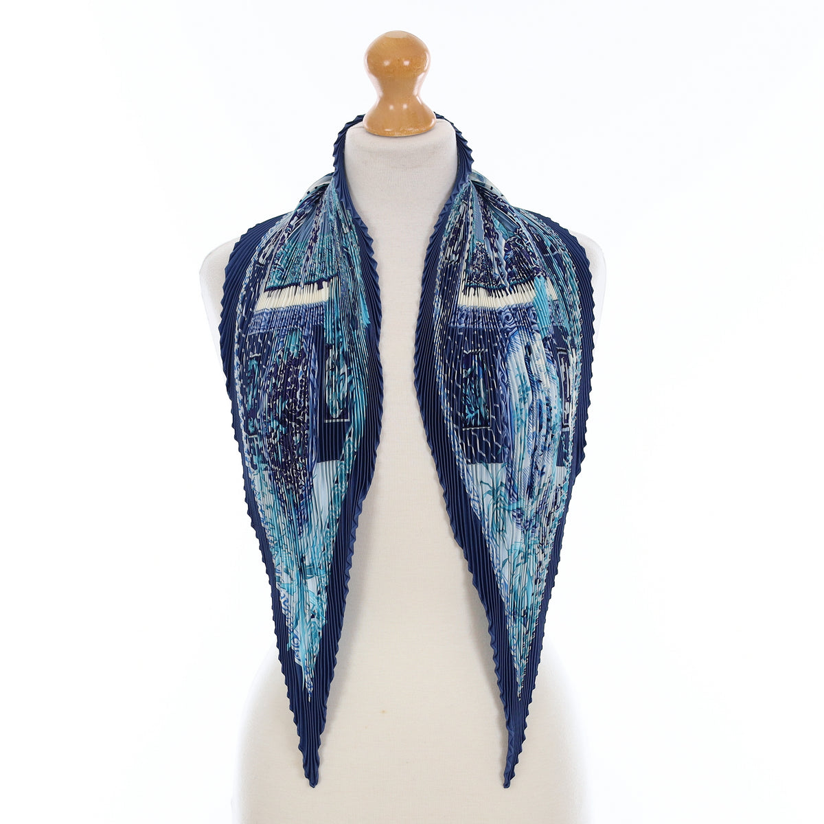 Hermès Le Jardin des Coptes Silk Plissé Scarf