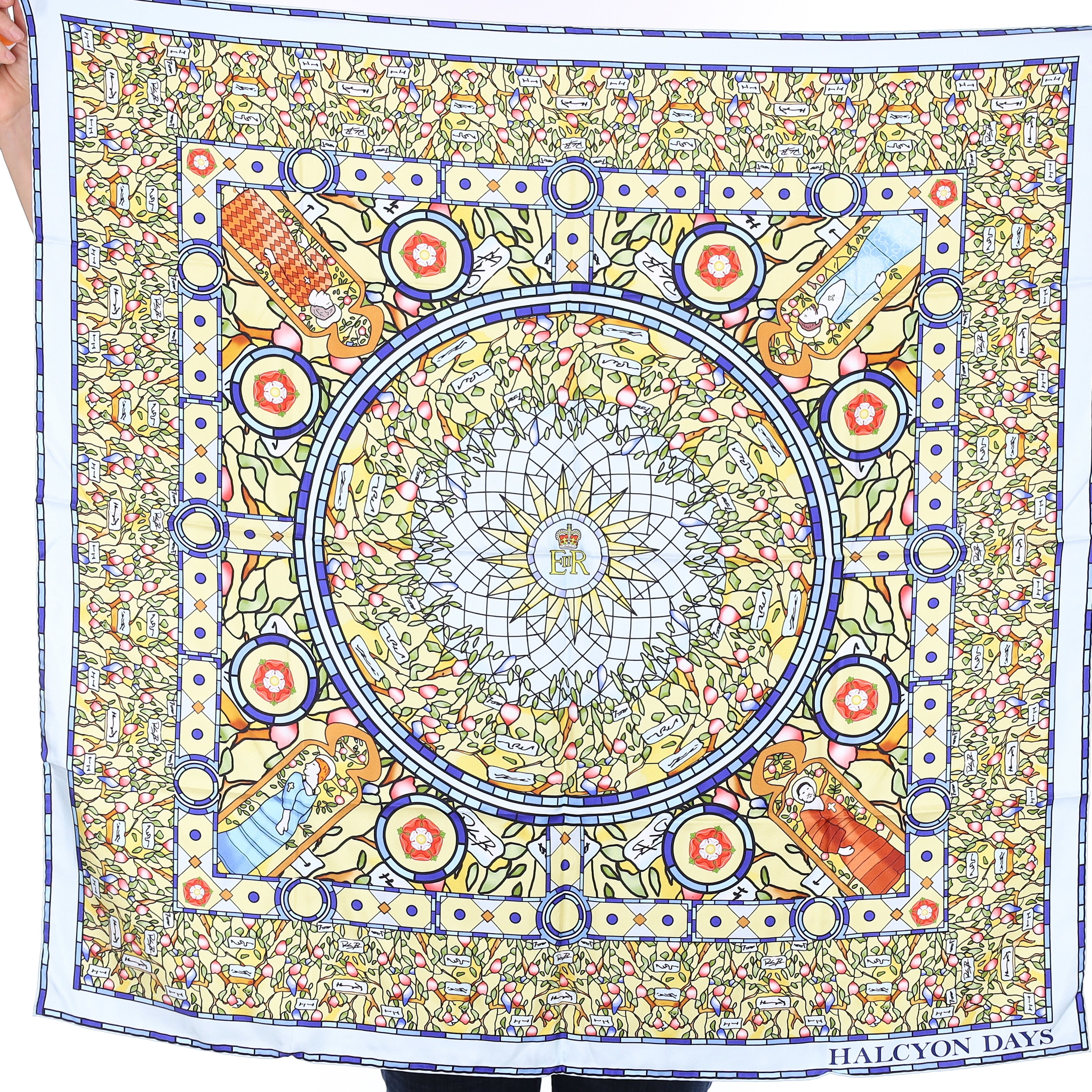 Brand New Boxed Halcyon Days ‘The Sanctuary Window’ Silk Scarf