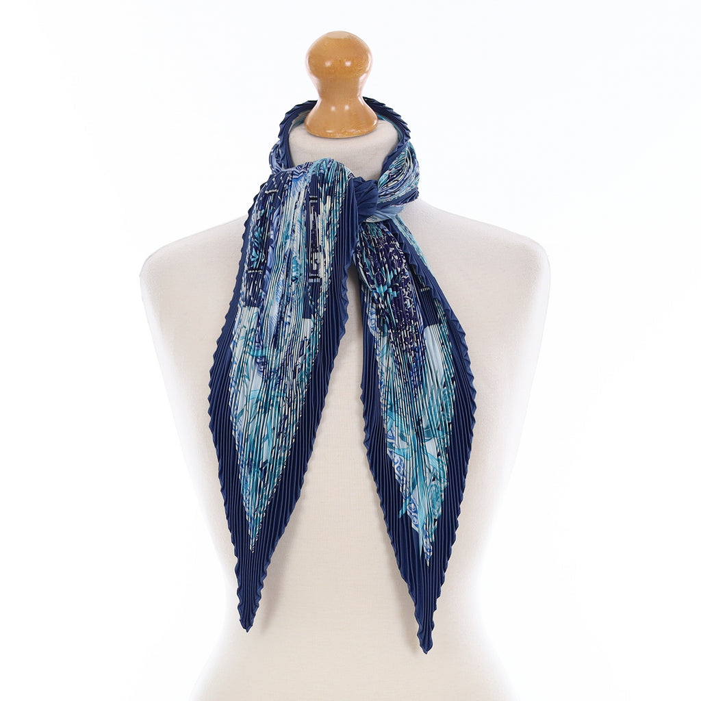 Hermès Le Jardin des Coptes Silk Plissé Scarf