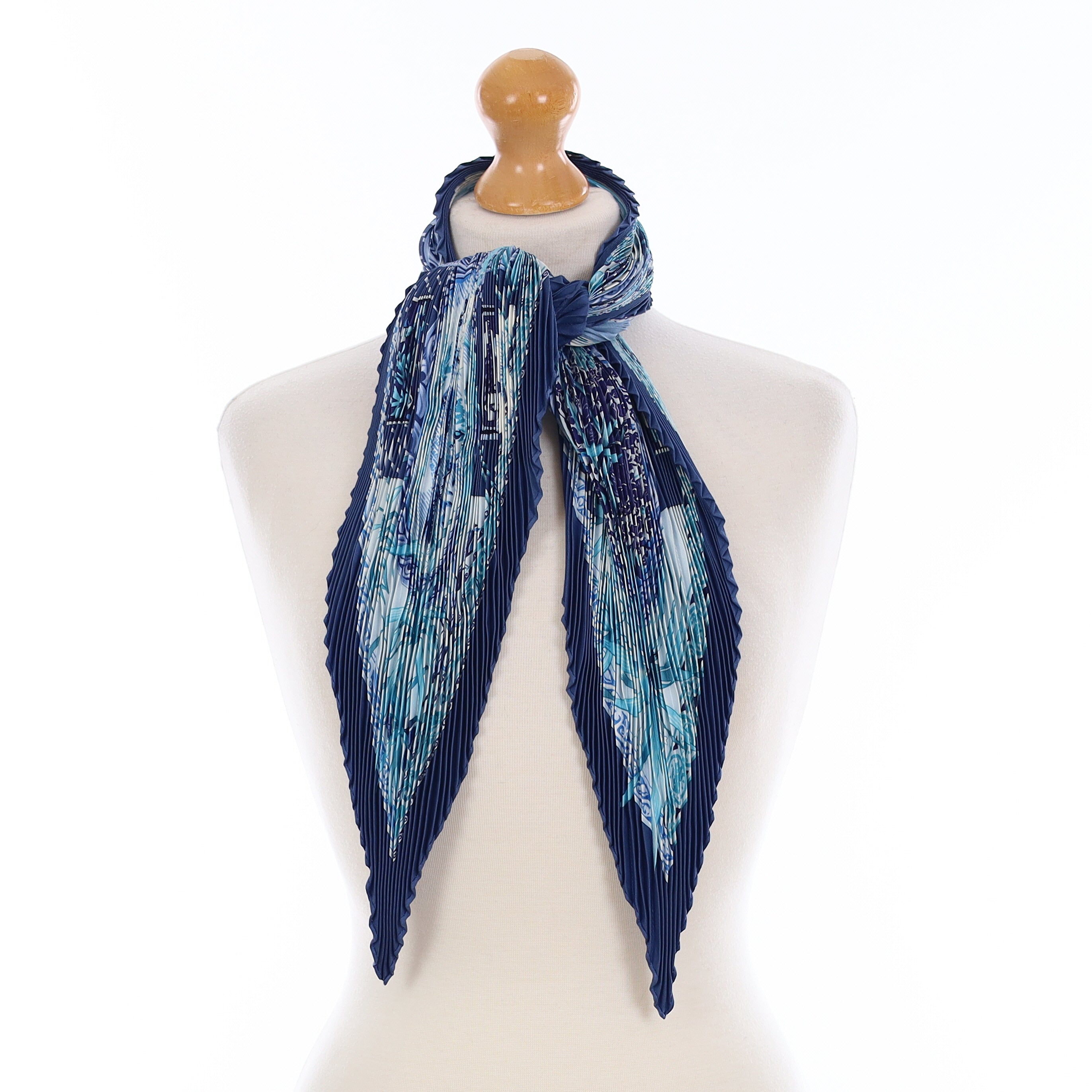 Hermès Le Jardin des Coptes Silk Plissé Scarf