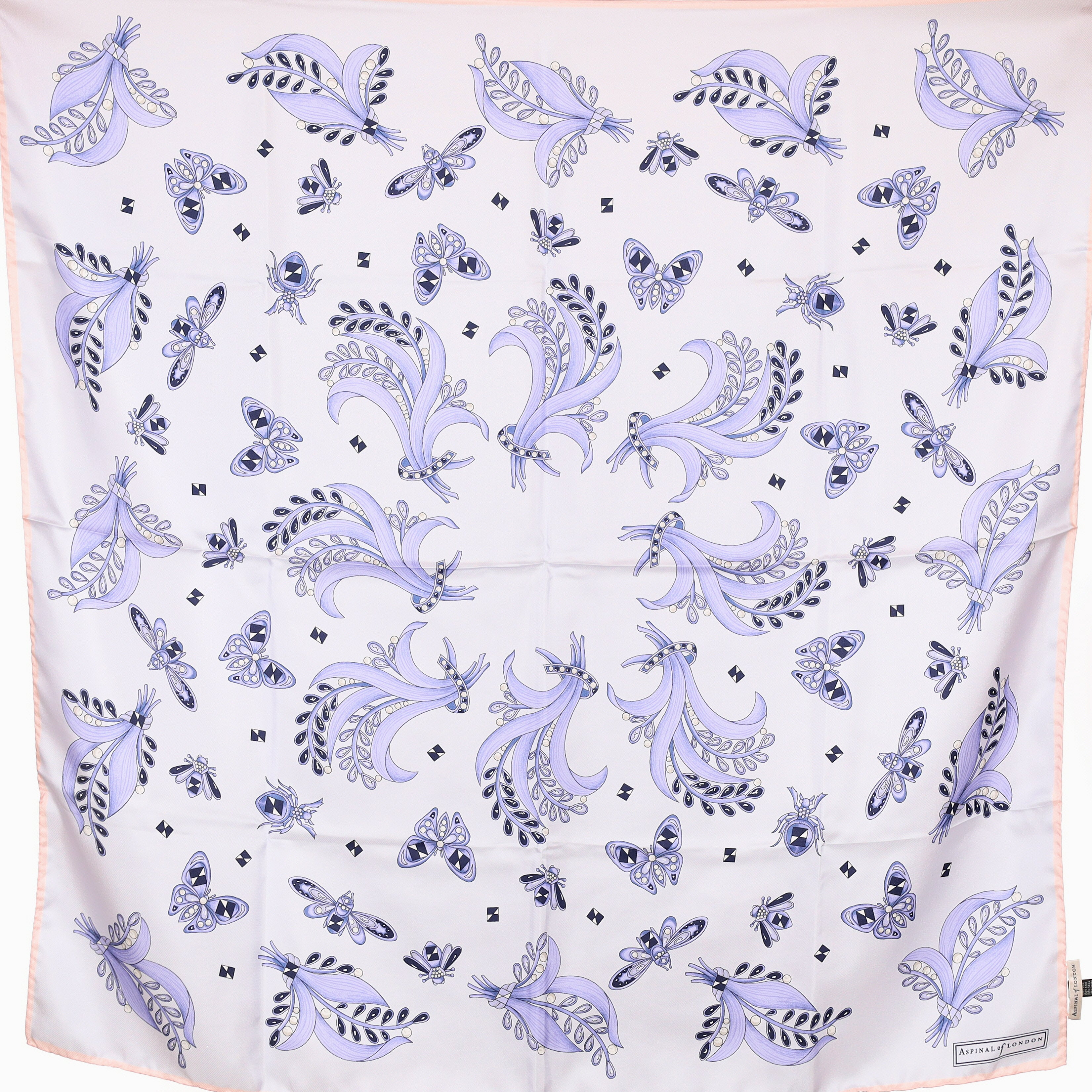 Brand New Boxed Aspinal Lilac Silk Scarf