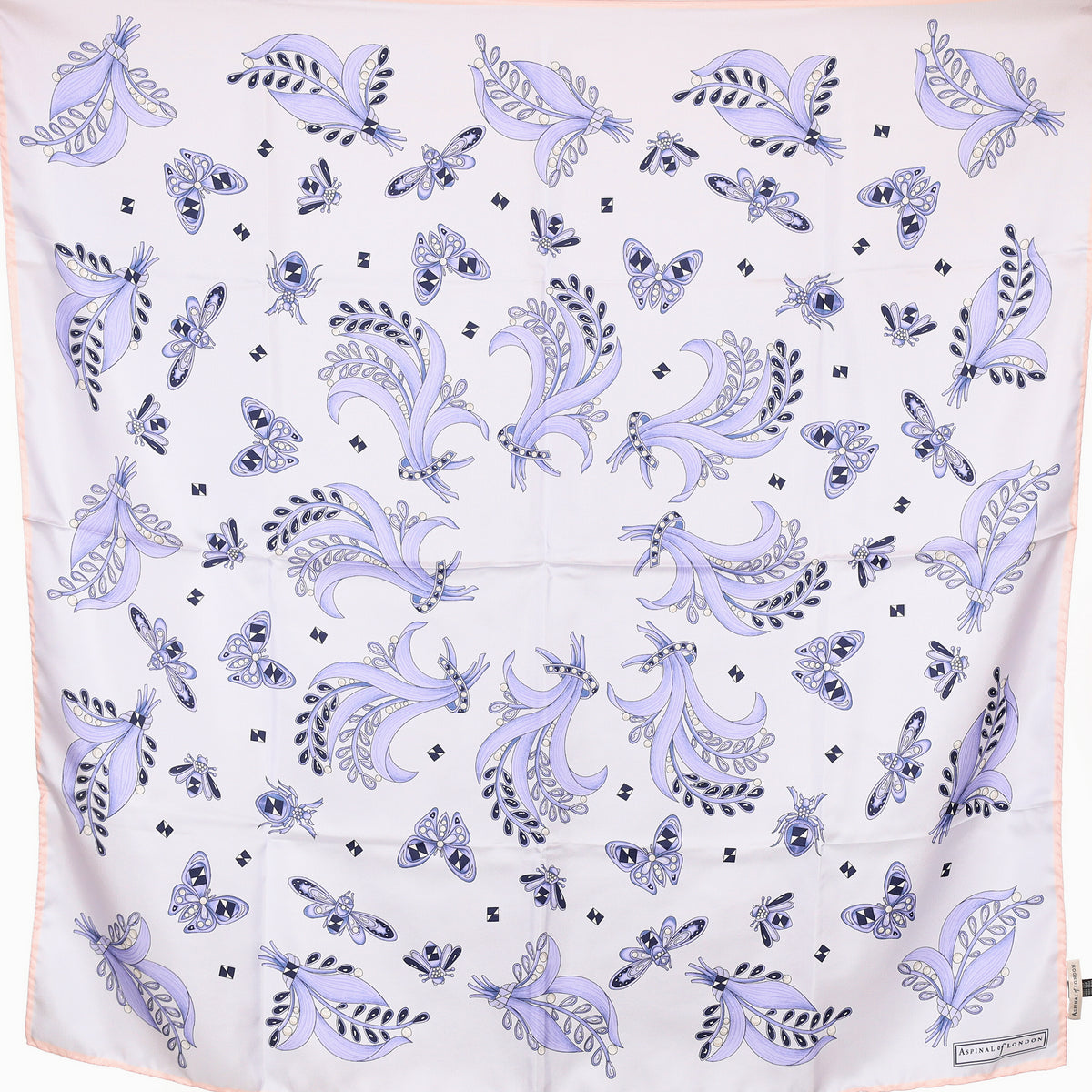 Brand New Boxed Aspinal Lilac Silk Scarf