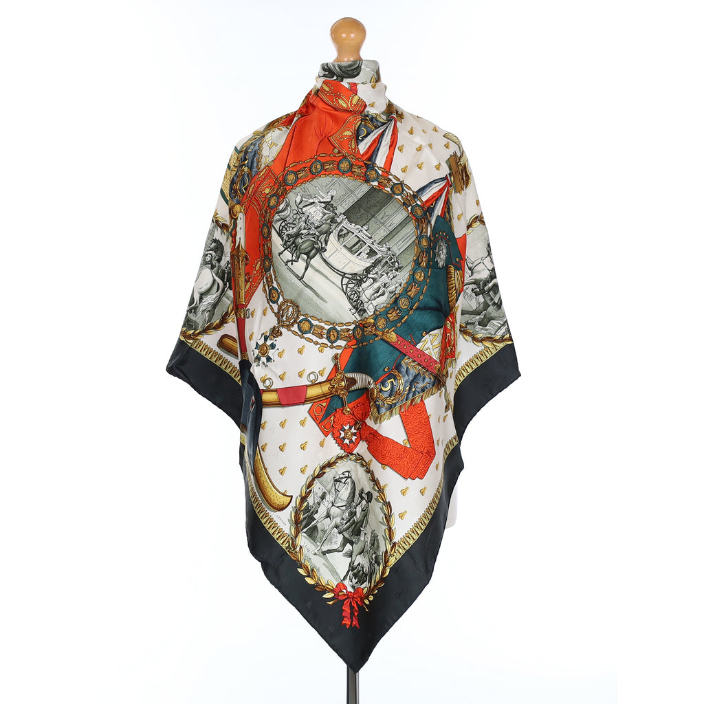 Pristine Boxed Hermès Napoléon Vintage Silk Scarf