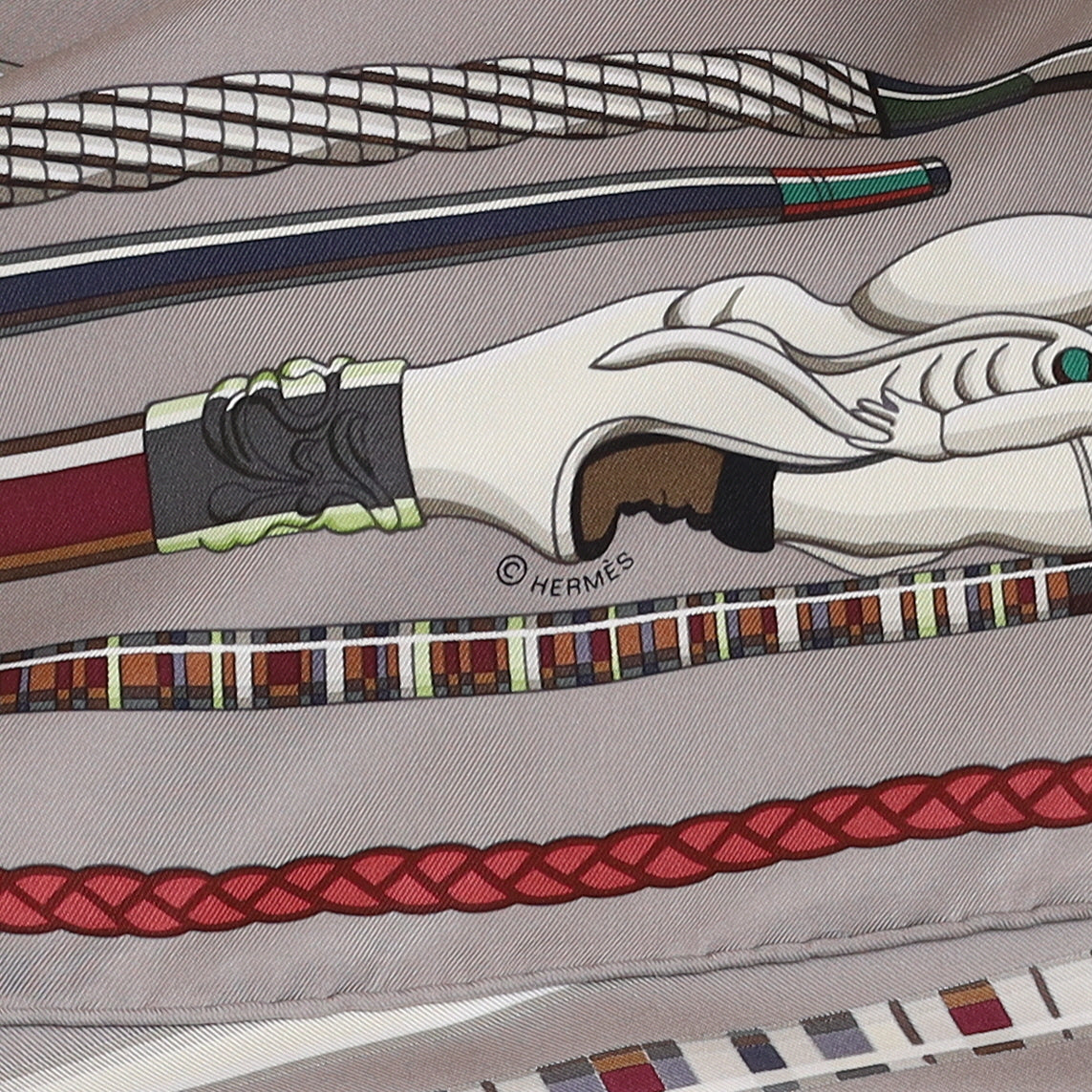 Hermès Les Cannes Vintage Silk Scarf