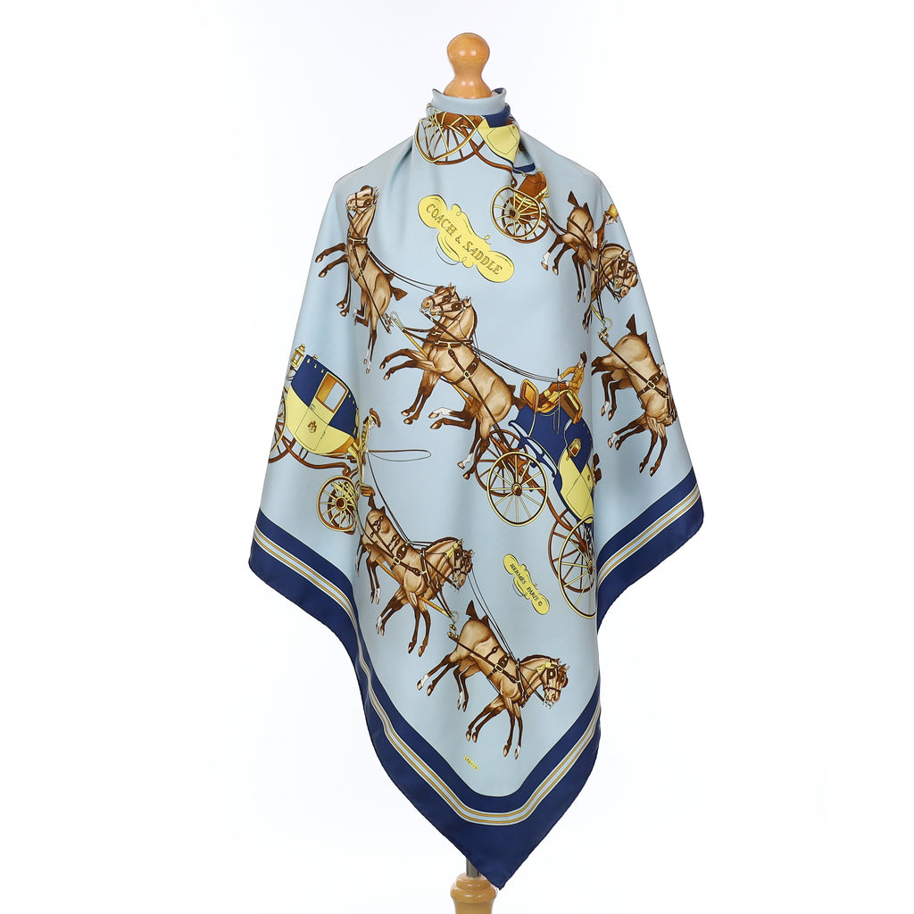 Hermès Coach & Saddle Silk Scarf Quite Rare