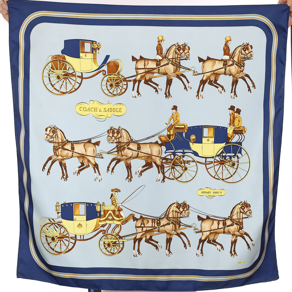Hermès Coach & Saddle Silk Scarf Quite Rare