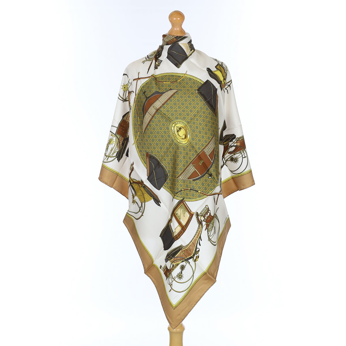 Pristine Sleeved Hermès Les Voitures a Transformation Silk Scarf