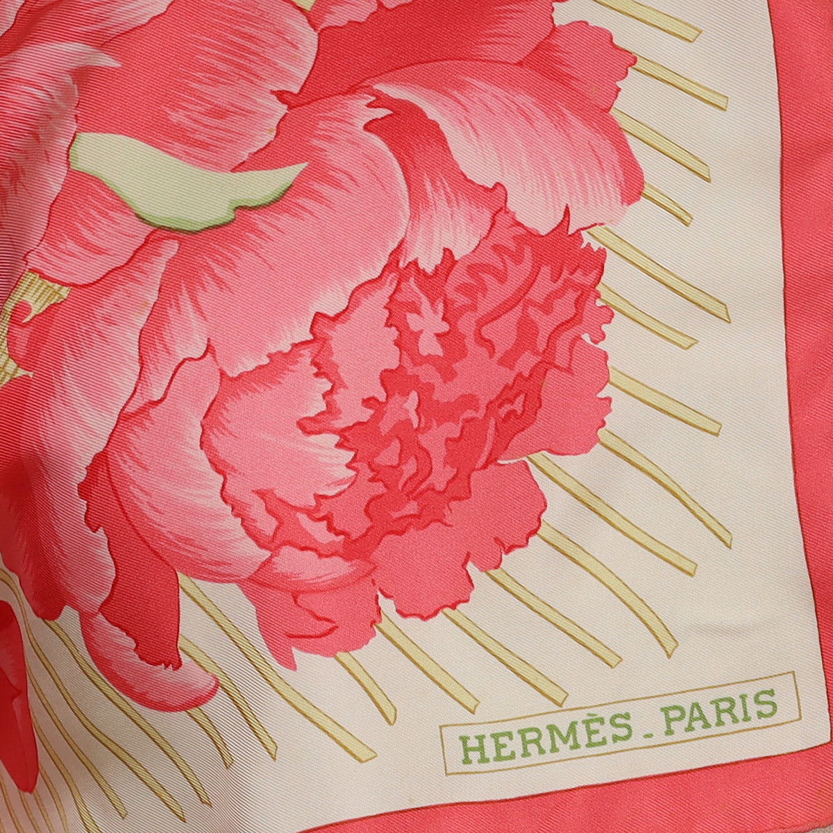 Hermès Les Pivoines Vintage Silk Scarf
