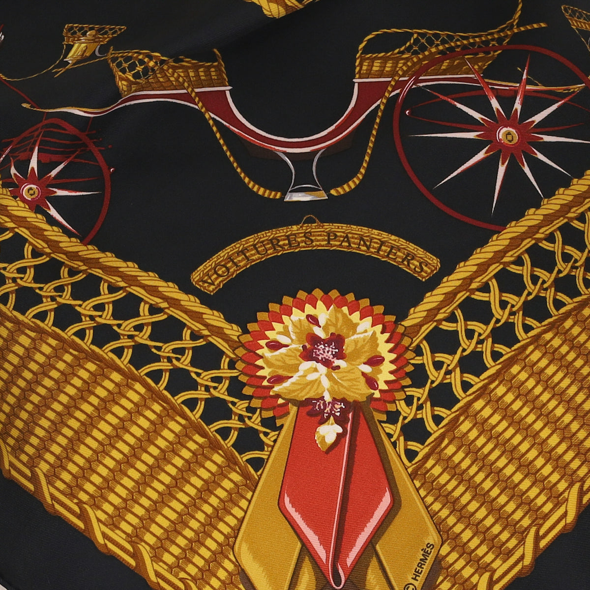 Hermès Voitures Paniers Vintage Silk Scarf