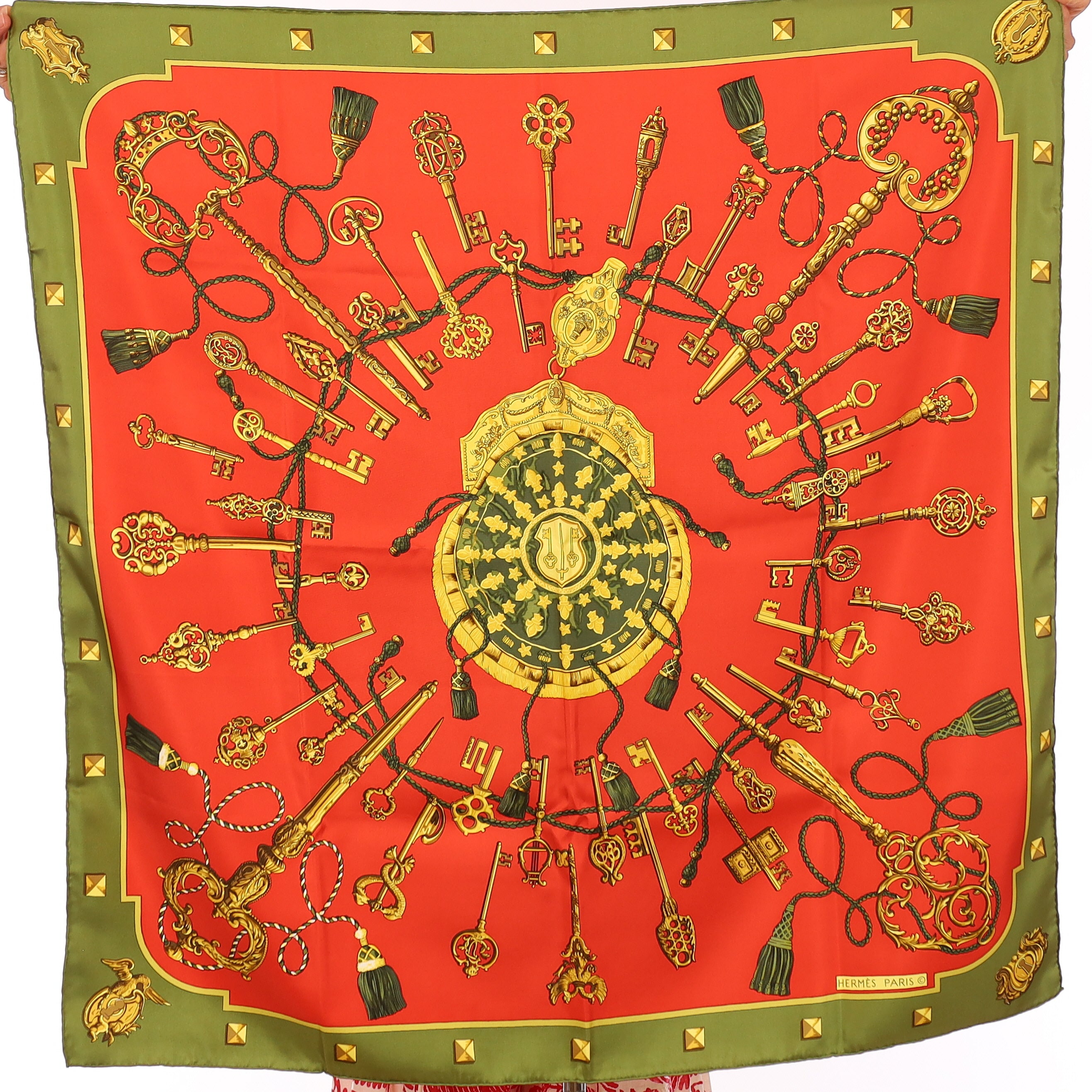 Pristine Boxed Hermès Les Clefs Silk Scarf