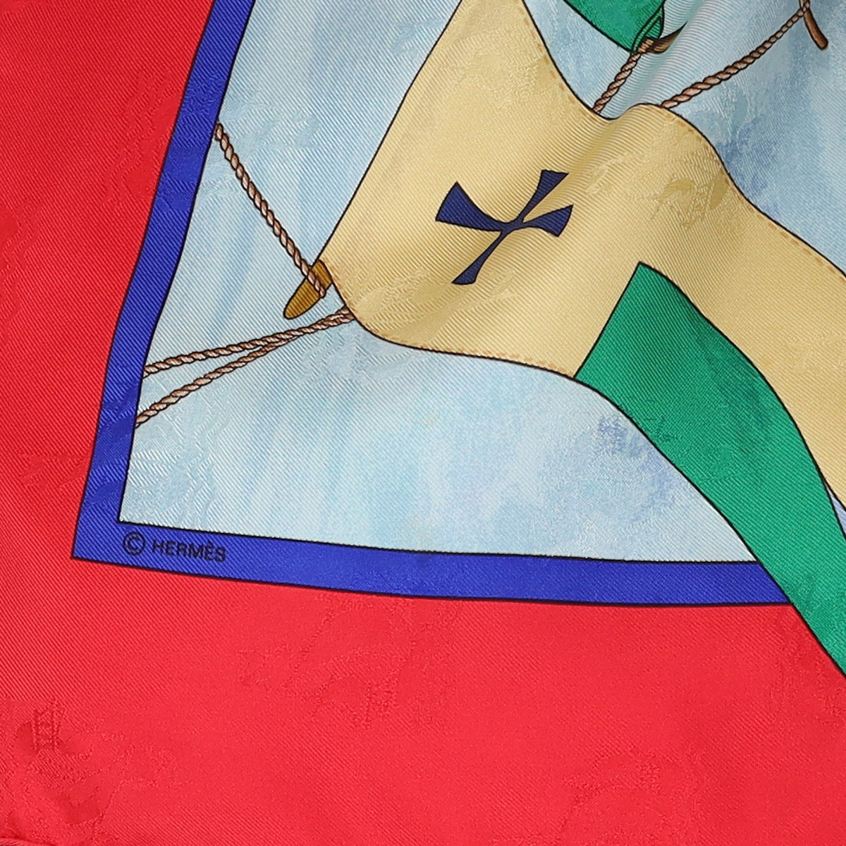 Hermès Christophe Colomb Découvre L'Amérique Vintage Silk Scarf