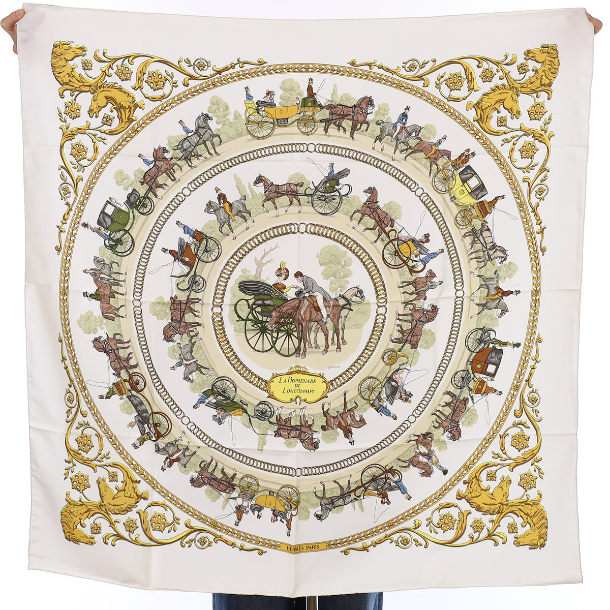 Hermès La Promenade de Longchamps Silk Scarf