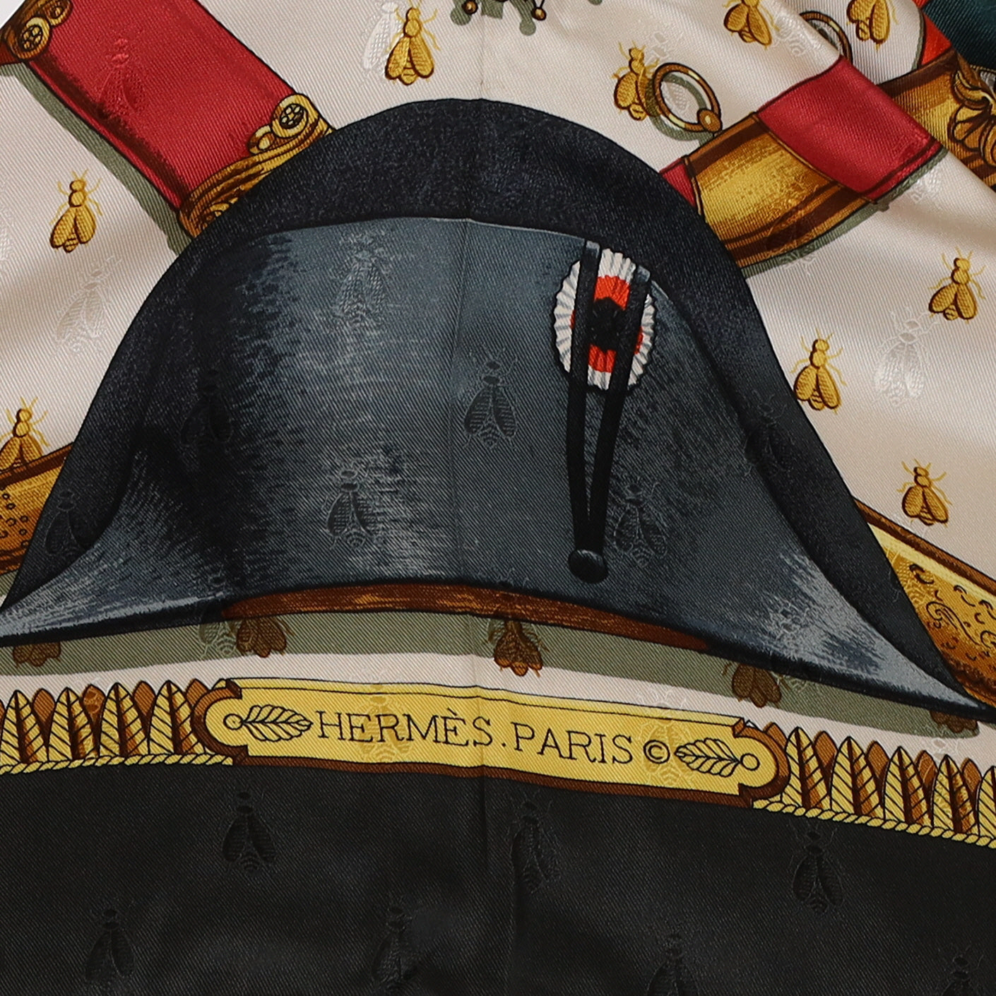 Pristine Boxed Hermès Napoléon Vintage Silk Scarf