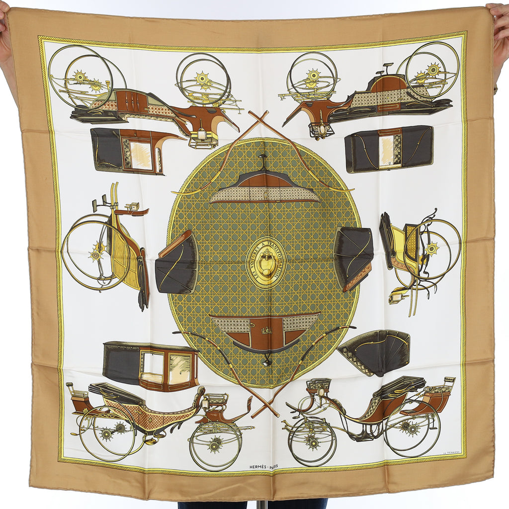 Pristine Sleeved Hermès Les Voitures a Transformation Silk Scarf