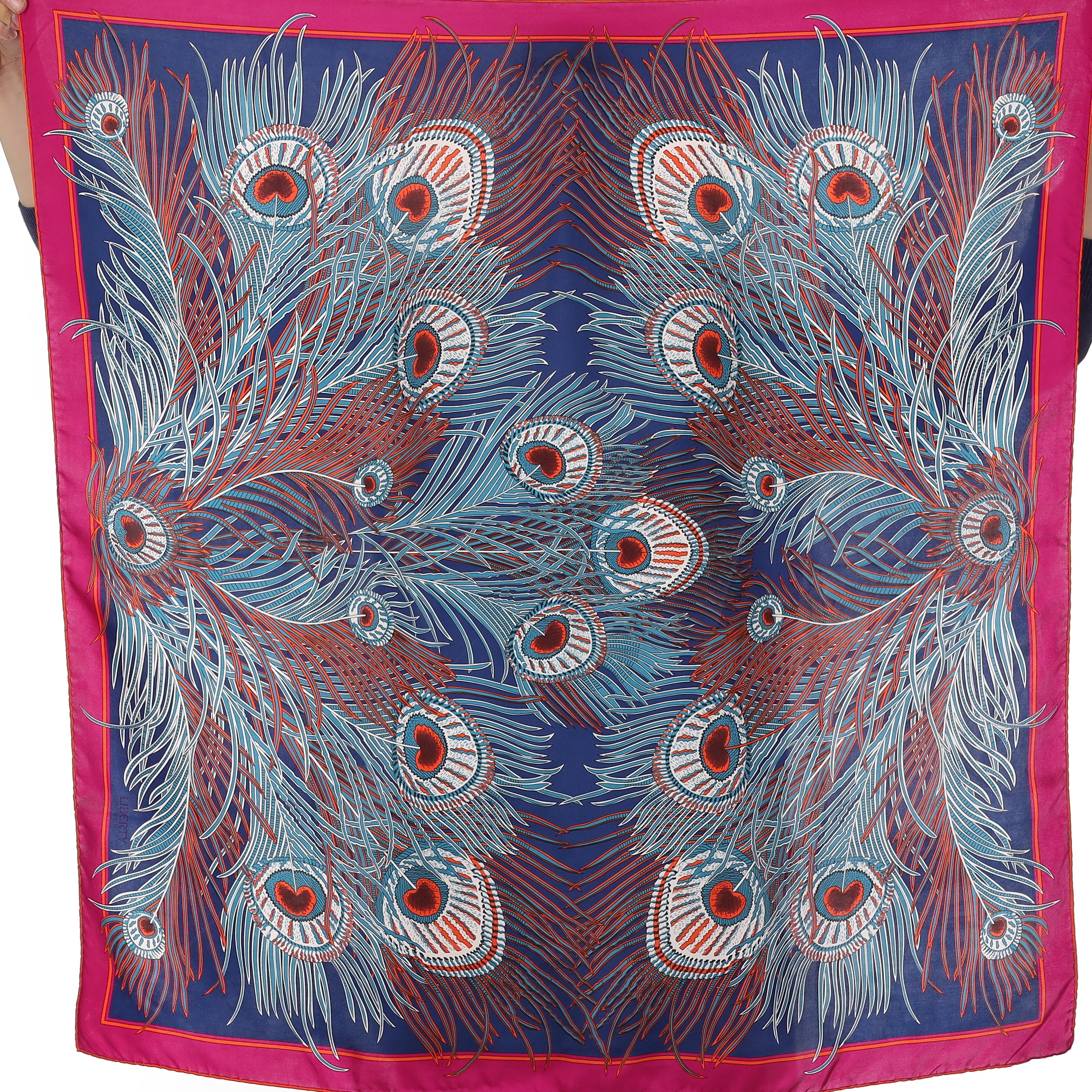 Liberty Peacock Feather Silk Scarf