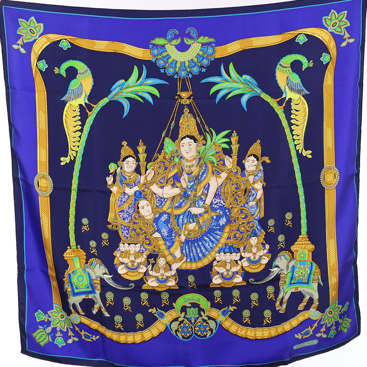 Pristine Boxed Hermès India Silk Scarf