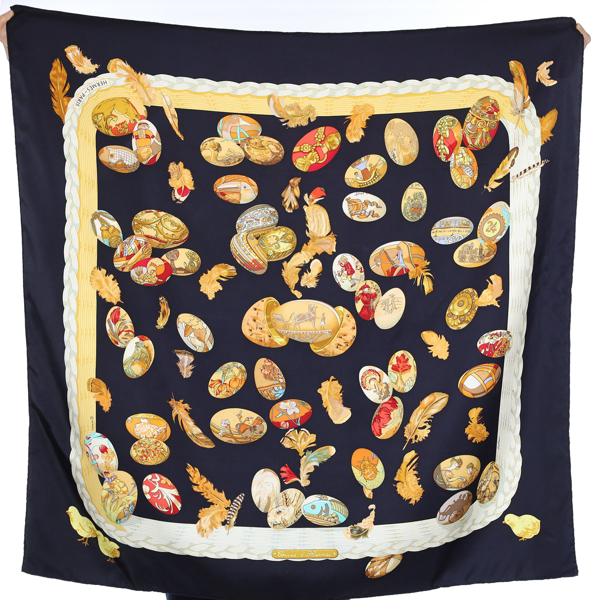 Pristine Hermès Couvée D'Hermès Vintage Silk Scarf Quite Rare