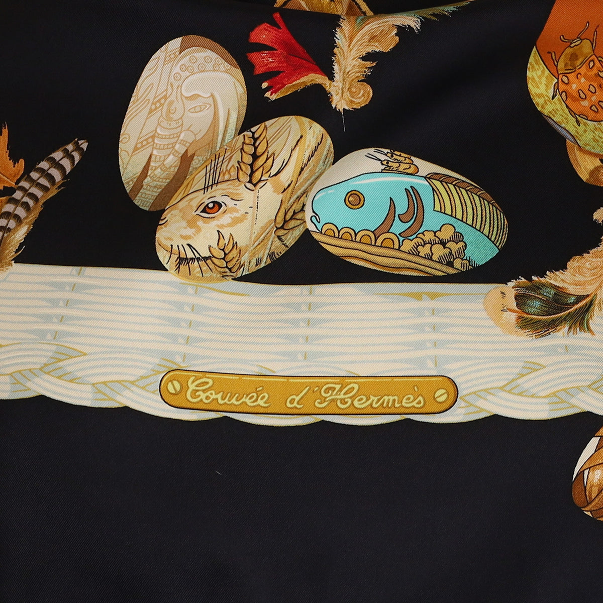 Pristine Hermès Couvée D'Hermès Vintage Silk Scarf Quite Rare