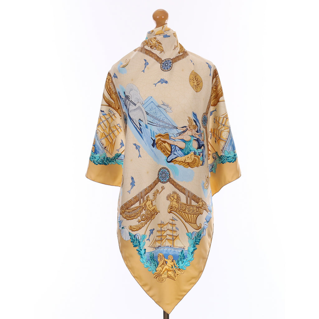 Hermès Balade Oceane Silk Scarf