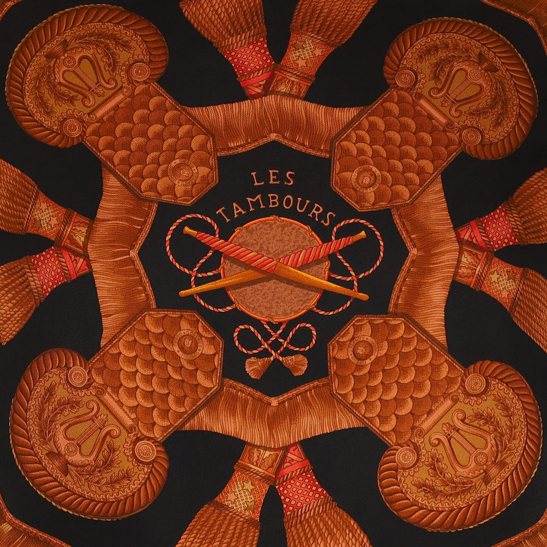 Hermès Les Tambours Silk Scarf