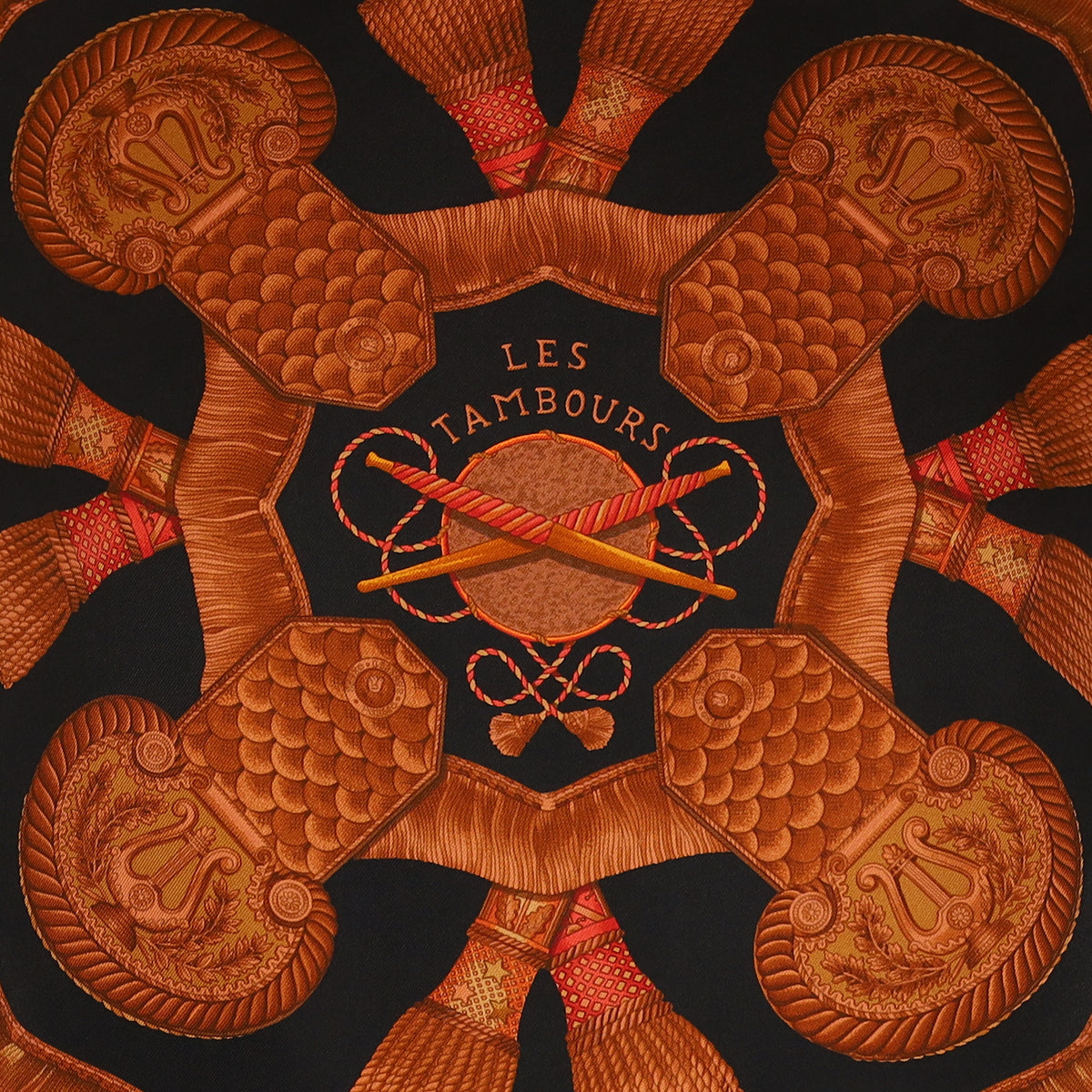 Hermès Les Tambours Silk Scarf