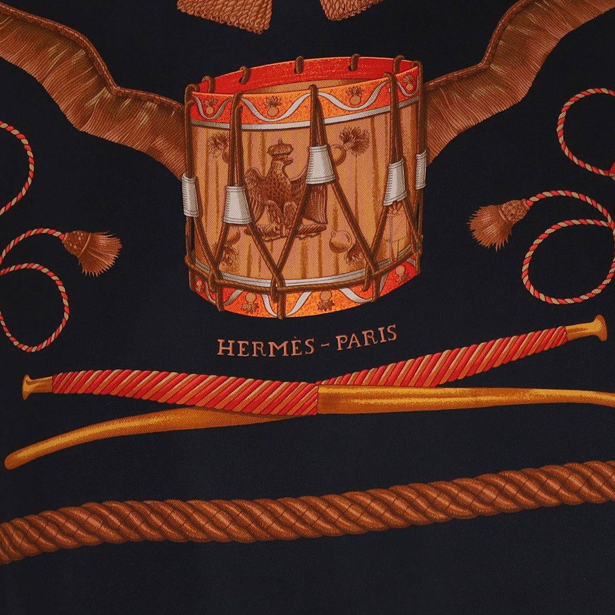 Hermès Les Tambours Silk Scarf