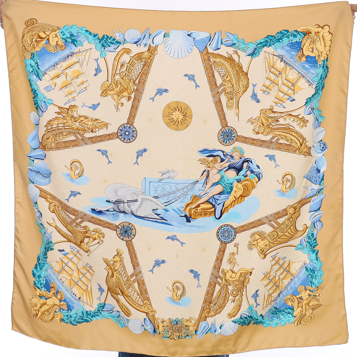 Hermès Balade Oceane Silk Scarf