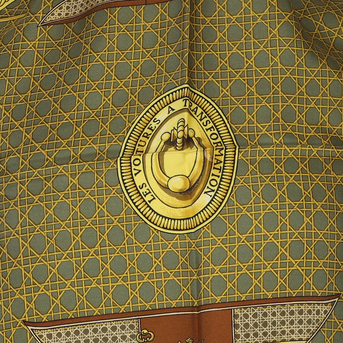 Pristine Sleeved Hermès Les Voitures a Transformation Silk Scarf