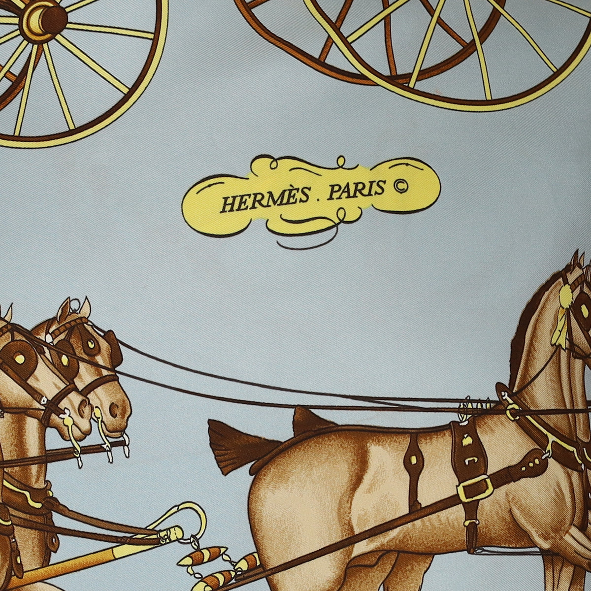 Hermès Coach & Saddle Silk Scarf Quite Rare