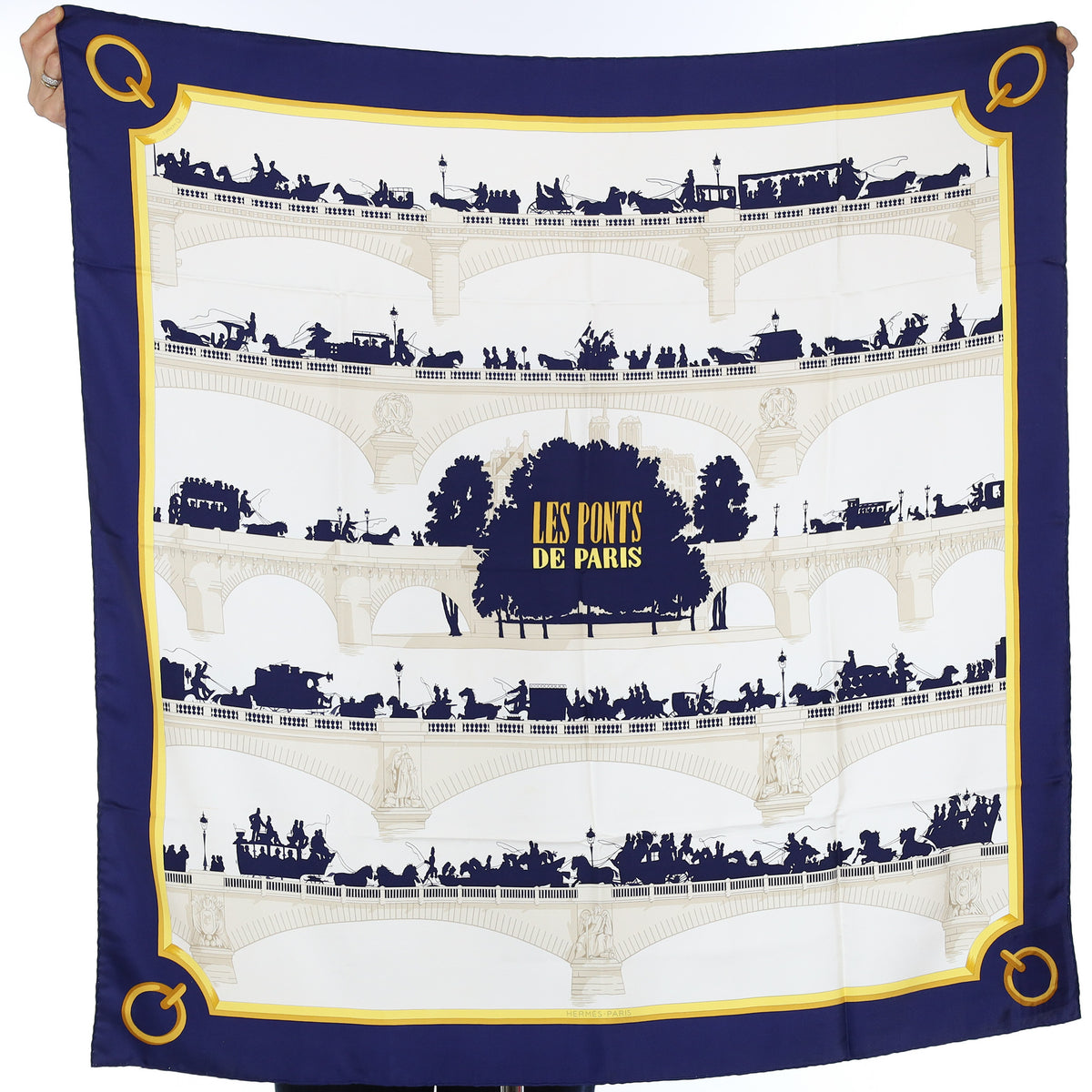 Pristine Hermès Les Ponts de Paris Vintage Silk Scarf Quite Rare