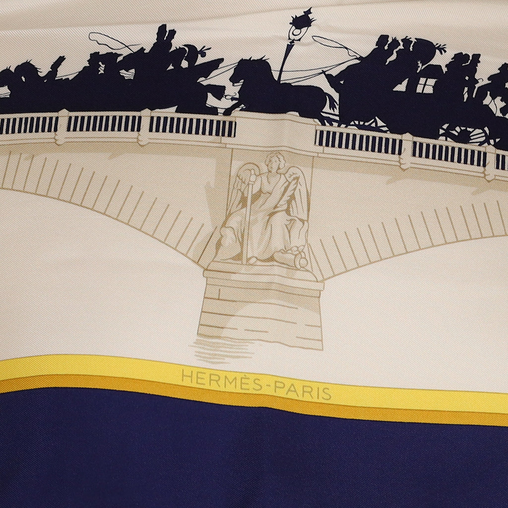 Pristine Hermès Les Ponts de Paris Vintage Silk Scarf Quite Rare