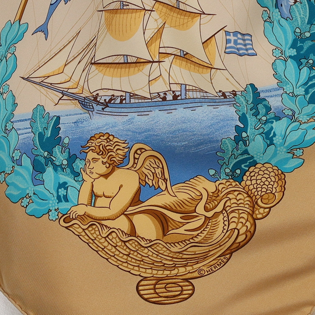 Hermès Balade Oceane Silk Scarf