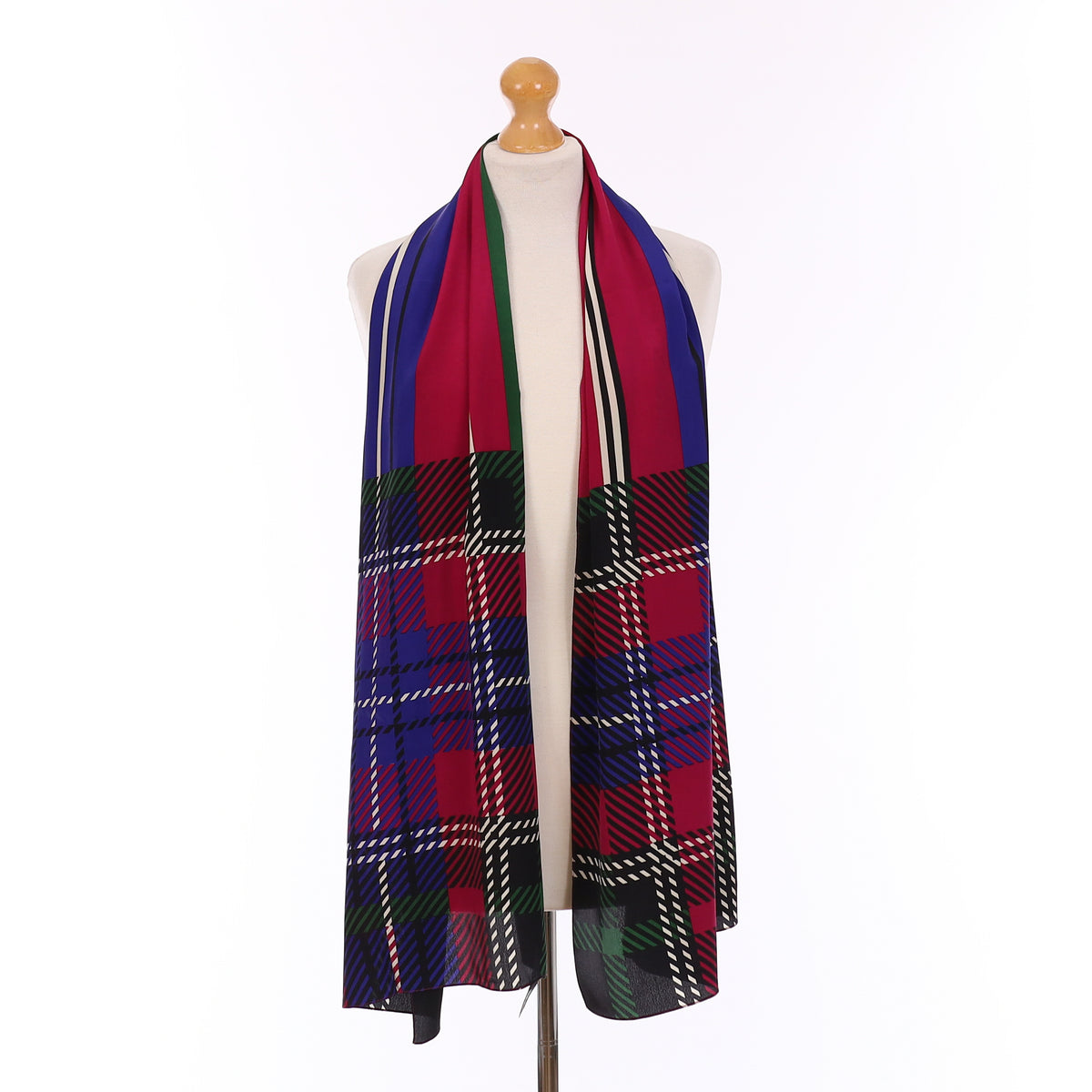 Red Plaid Vintage Silk Wrap