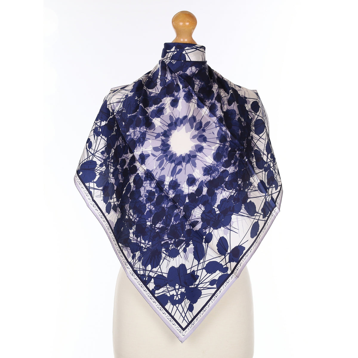 Brand New Bernie & Blue Navy Abstract Silk Scarf