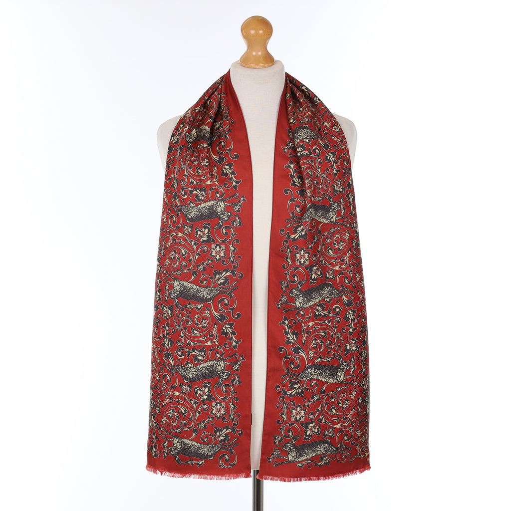 Holland & Holland Silk Running Hares Scarf