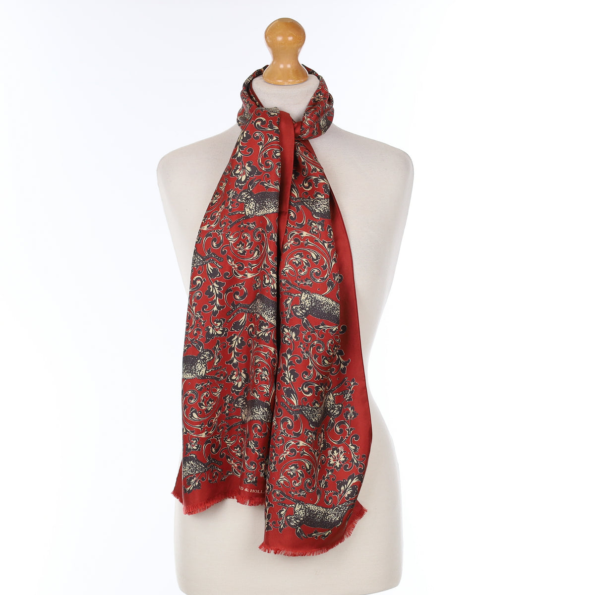 Holland & Holland Silk Running Hares Scarf
