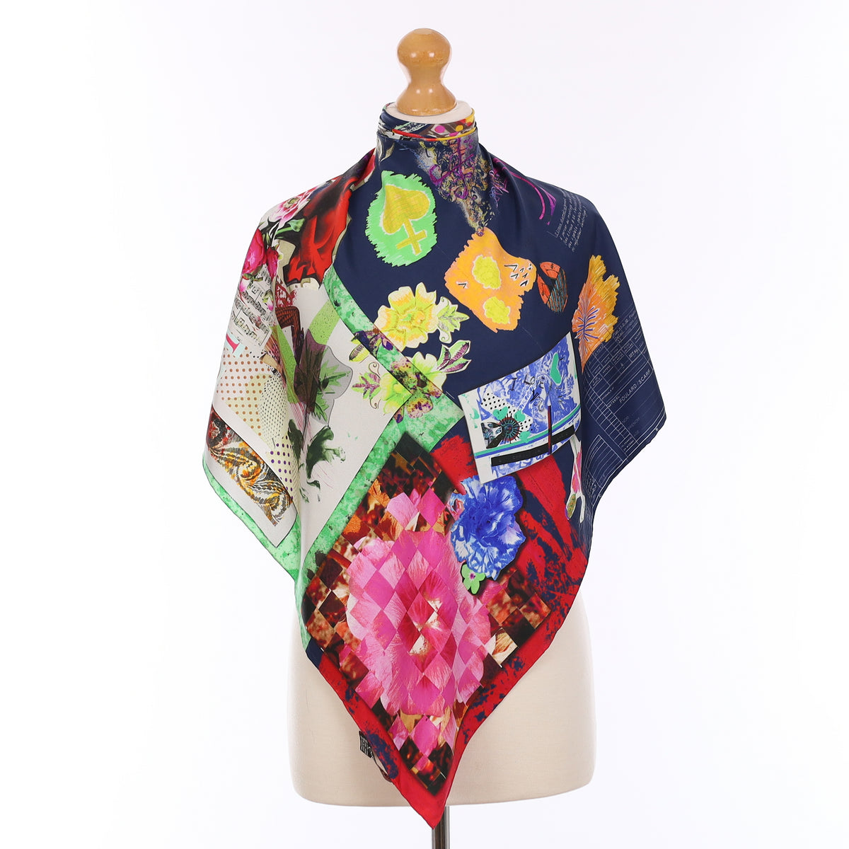 Pristine Christian Lacroix Multicoloured Patchwork Vintage Silk Scarf