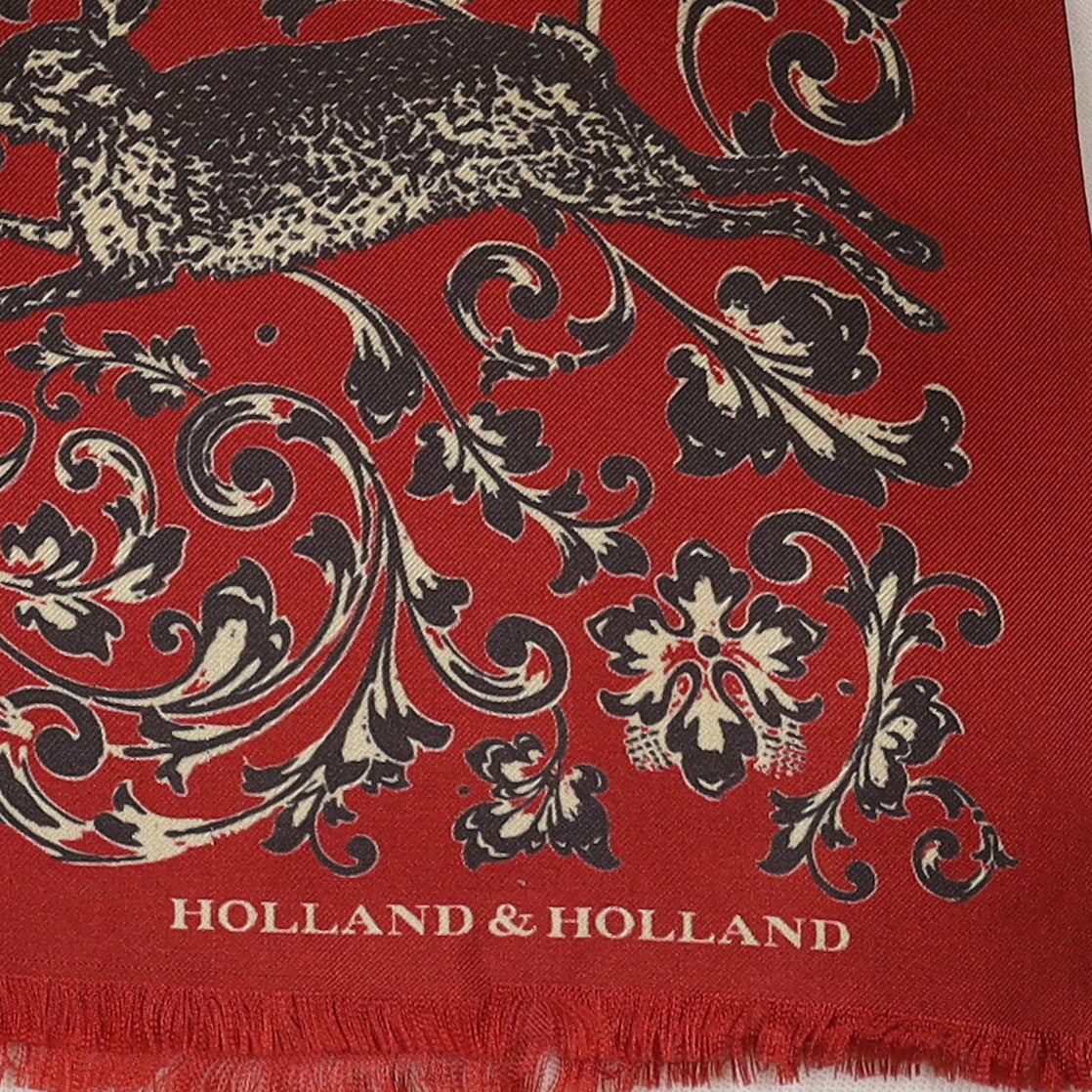 Holland & Holland Silk Running Hares Scarf