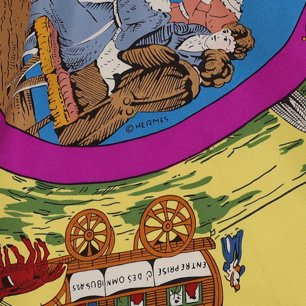 Hermès Jeu des Omnibus et Dames Blanches Silk Scarf Rare