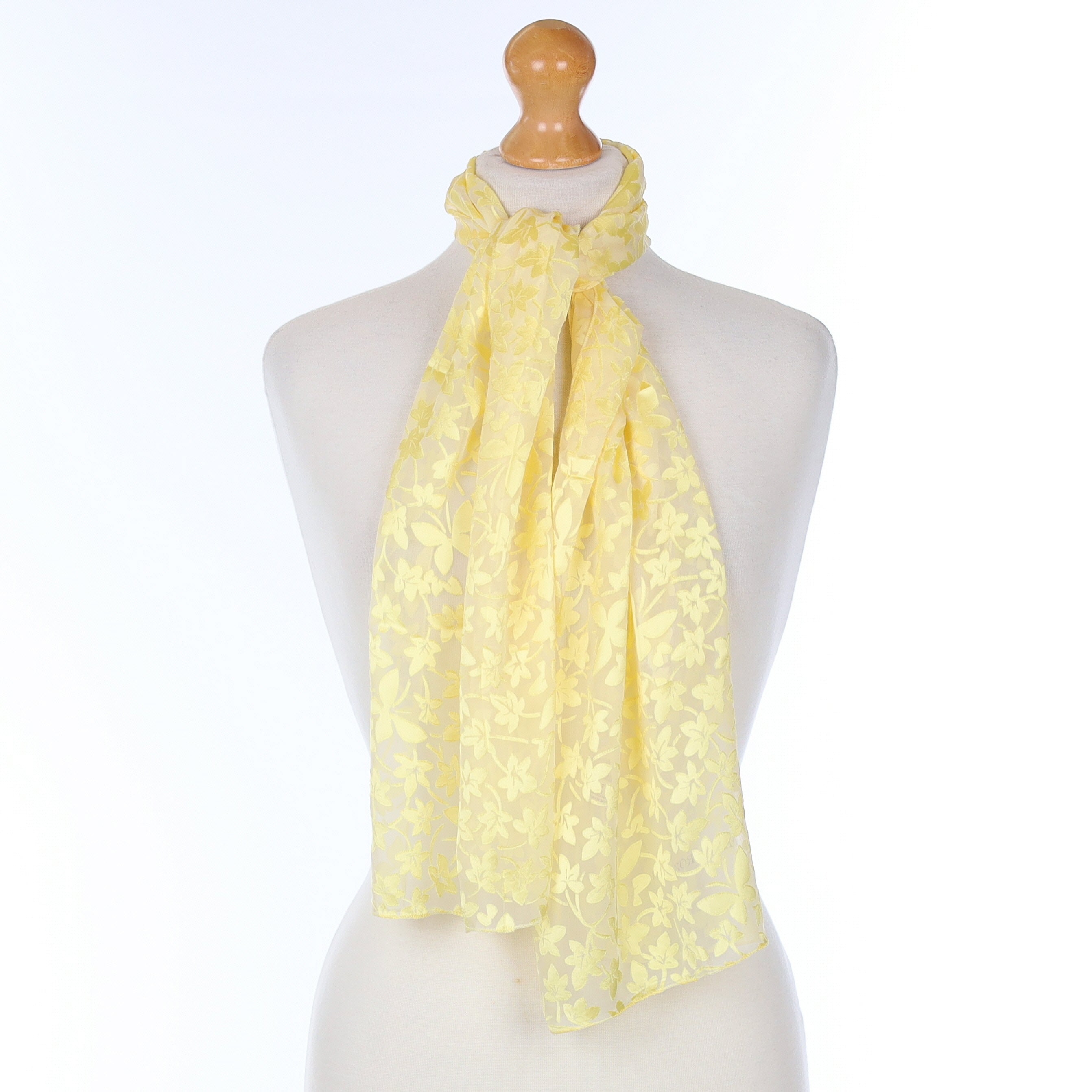 Marc Rozier Yellow Floral Silk Scarf