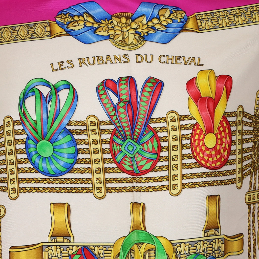 Hermès Les Rubans du Cheval Vintage Silk Scarf