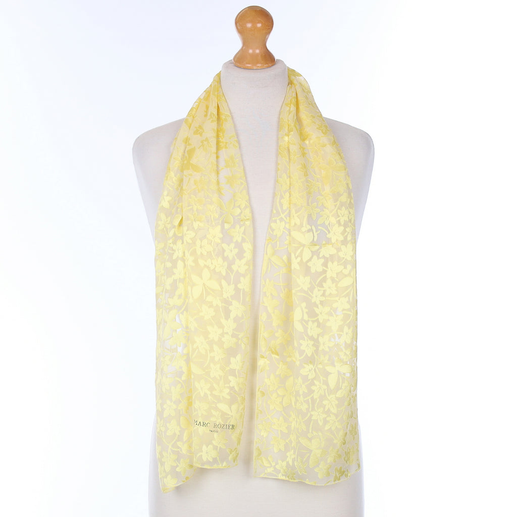 Marc Rozier Yellow Floral Silk Scarf