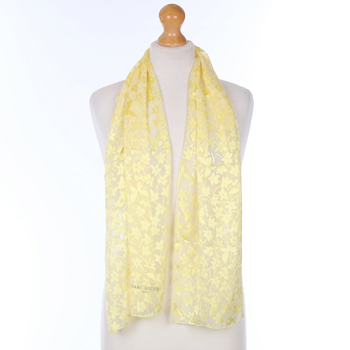 Marc Rozier Yellow Floral Silk Scarf