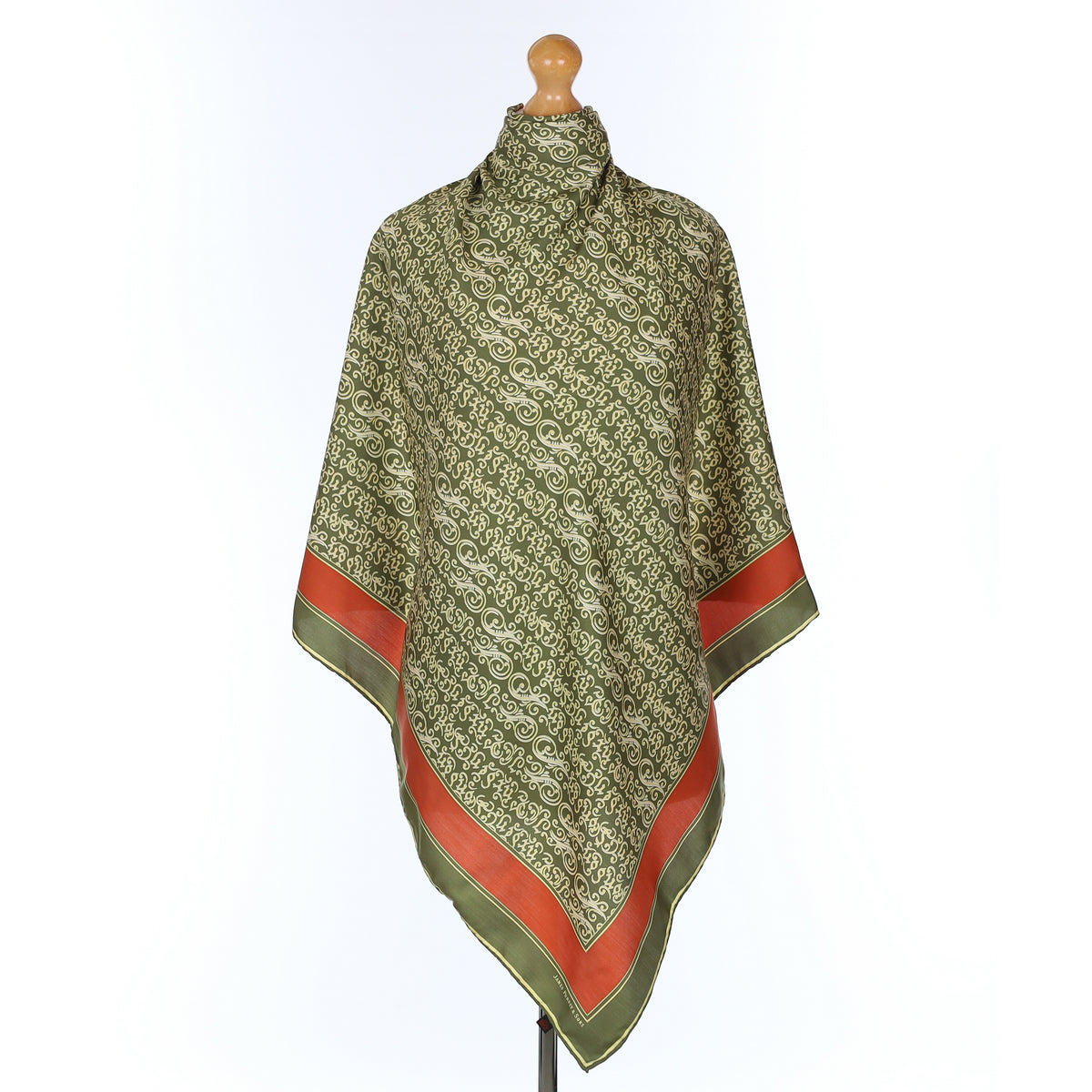 James Purdey & Sons Olive Green Silk Scarf